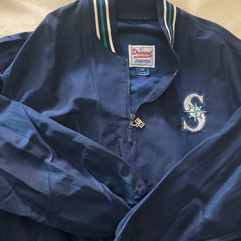 STARTER Dark Blue Performance Jacket with Logo - Picture 3 of 3